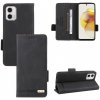 Peňaženkové kožené puzdro Clasp na Motorola Moto G13 / G23 / G53 5G - Čierna Peňaženkové kožené puzdro Clasp na Motorola Moto G13 / G23 / G53 5G - Čierna