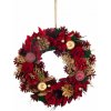 Veniec MagicHome Vianoce, závesný, červeno-zlatý, 30 cm