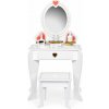 Detský drevený toaletný stolík veľký so zrkadlom pre dievča Detský drevený toaletný stolík veľký so zrkadlom pre dievča