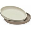 Cam Cam Copenhagen Béžové silikónové detské taniere v súprave 18,5 cm Earth 2 ks