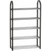 Verk 27253 Regál na obuv pre 10 párov topánok čiernostrieborný Verk 27253 Regál na obuv pre 10 párov topánok čiernostrieborný
