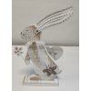 DecorGlass PL0018 - Dekorácia Zajac s kvietkom drevo+kov DecorGlass PL0018 - Dekorácia Zajac s kvietkom drevo+kov
