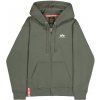Alpha Industries Basic Zip Hoody SL pánska mikina dark olive Veľkosť: L, Farba: zelená Alpha Industries Basic Zip Hoody SL pánska mikina dark olive Veľkosť: L, Farba: zelená