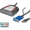 Video distribútor / splitter VGA 1IN/2OUT, 250MHz, napájanie USB Video distribútor / splitter VGA 1IN/2OUT, 250MHz, napájanie USB