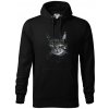 Zadumaná mačka - Mikina pánska Cape s kapucňou - 5XL ( Čierna ) Zadumaná mačka - Mikina pánska Cape s kapucňou - 5XL ( Čierna )