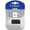 Verbatim USB flash disk, USB 2.0, 8GB, PinStripe, Store N Go, čierny, 49062, USB A, s výsuvným konektorom