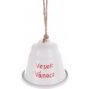 Kovový vianočný zvonček Veselé Vianoce biely 7 cm Kovový vianočný zvonček Veselé Vianoce biely 7 cm