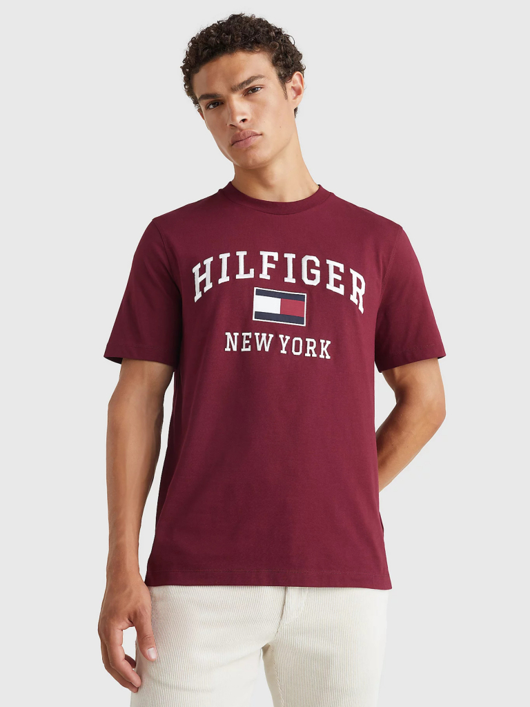 Tommy Hilfiger pánske tričko Modern Varsity vínové