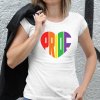 Tričko s potlačou Pride srdce Pánsky Biela 5XL Tričko s potlačou Pride srdce Pánsky Biela 5XL