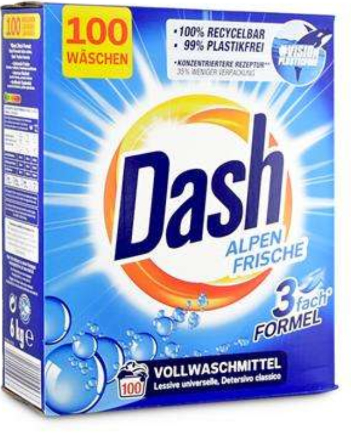Dash Prášok na pranie Alpen frische 3 fach Formel 6,5 kg 100 PD