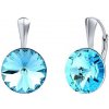 Silvego Strieborné náušnice so Swarovski® Crystals aquamarine 12mm VSW010E Silvego Strieborné náušnice so Swarovski® Crystals aquamarine 12mm VSW010E