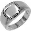 Argento Strieborný prsteň pečatný čierna glazúra 72946 Argento Strieborný prsteň pečatný čierna glazúra 72946