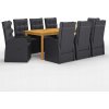Zostava záhradného nábytku z dreva VidaXL, čierna, 9-dielna Zostava záhradného nábytku z dreva VidaXL, čierna, 9-dielna
