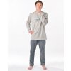 Gina pánske dlhé pyžamo 79191P sv.sivá-tm.sivá