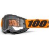 ACCURI 2, 100% ENDURO Moto brýle oranžové, čiré Dual plexi ACCURI 2, 100% ENDURO Moto brýle oranžové, čiré Dual plexi