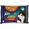 Felix Sensations Jellies s hovädzím a kuraťom v lahodnom želé 4 x 85 g Felix Sensations Jellies s hovädzím a kuraťom v lahodnom želé 4 x 85 g