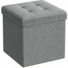 Taburetka s úložným priestorom LSF028G02 s ľanovým čalúnením 30x30x30 cm – sivá Taburetka s úložným priestorom LSF028G02 s ľanovým čalúnením 30x30x30 cm – sivá