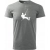 Visiací horolezec - Klasické pánske tričko vyššej gramáže - M ( Tmavosivý melír ) Visiací horolezec - Klasické pánske tričko vyššej gramáže - M ( Tmavosivý melír )