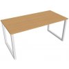 Hobis Pracovný stôl UNI O, 160x75,5x80 cm, buk/biela Hobis Pracovný stôl UNI O, 160x75,5x80 cm, buk/biela