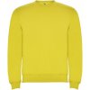 Clasica unisex sveter s výstrihom crewneck žltá