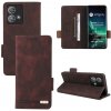 Peňaženkové kožené puzdro Magnetic Clasp na Motorola Edge 40 Neo - Hnedá Peňaženkové kožené puzdro Magnetic Clasp na Motorola Edge 40 Neo - Hnedá