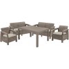 KETER Záhradný nábytok Corfu Fiesta set dve dvojsedačky + dve kreslá + stôl cappuccino PE610354 KETER Záhradný nábytok Corfu Fiesta set dve dvojsedačky + dve kreslá + stôl cappuccino PE610354