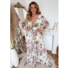 ZAZZA Biele spoločenské šaty s kvetmi Veľkosť: XXL ZAZZA Biele spoločenské šaty s kvetmi Veľkosť: XXL