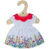Bigjigs Toys Biele kvetinové šaty s červeným golierom pre bábiku 28 cm Bigjigs Toys Biele kvetinové šaty s červeným golierom pre bábiku 28 cm