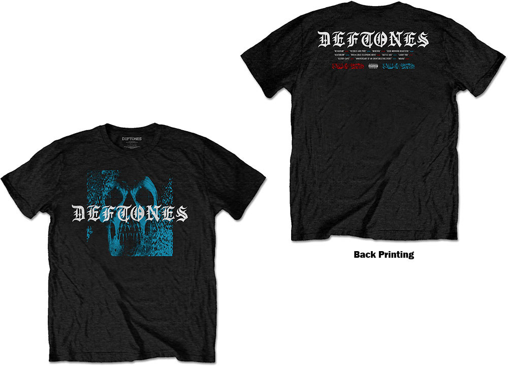Deftones tričko Static Skull čierne