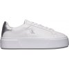 Dámske tenisky Calvin Klein, FLATFORM LACE UP LTH MET Biela,Strieborná 40 Dámske tenisky Calvin Klein, FLATFORM LACE UP LTH MET Biela,Strieborná 40
