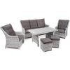 Ratanea Záhradná jedálenská súprava BERKLEY 3 svetlo-sivá s tmavosivými poduškami Ratanea Záhradná jedálenská súprava BERKLEY 3 svetlo-sivá s tmavosivými poduškami