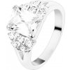 Šperky eshop - Prsteň s rozdelenými ramenami, číry zirkónový obdĺžnik, okrúhle zirkóny S21.06 - Veľkosť: 56 mm Šperky eshop - Prsteň s rozdelenými ramenami, číry zirkónový obdĺžnik, okrúhle zirkóny S21.06 - Veľkosť: 56 mm