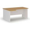 Rohový kancelársky písací stôl PRIMO WHITE, 160x120 cm, ľavý, biela/buk Rohový kancelársky písací stôl PRIMO WHITE, 160x120 cm, ľavý, biela/buk