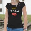 Dámske tričko s potlačou Nevesta Čierna M Dámske tričko s potlačou Nevesta Čierna M