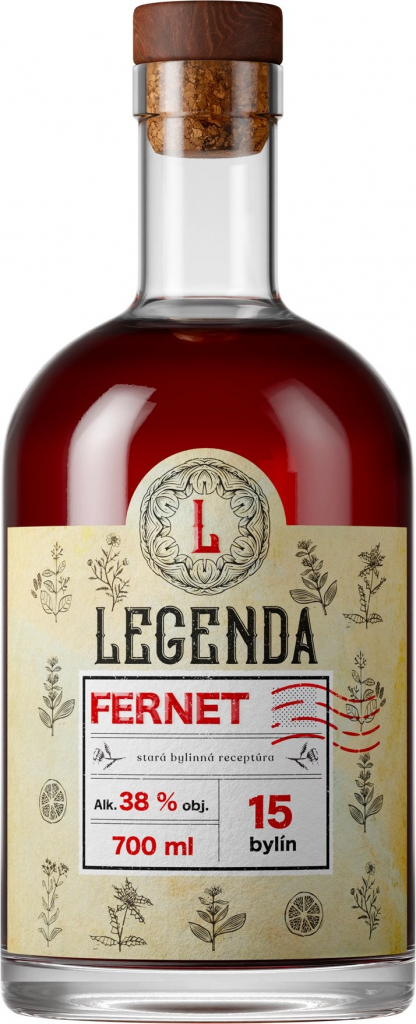 LEGENDA FERNET 38% 0,7 l (čistá fľaša)