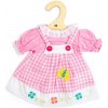 Bigjigs Toys Ružové kockované šaty s podbradníkom pre bábiku 34 cm Bigjigs Toys Ružové kockované šaty s podbradníkom pre bábiku 34 cm