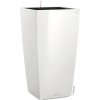 Samozavlažovací kvetináč Lechuza Cubico 30 kompletný set v. 56 cm lesklý biely