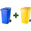 Akciový balíček - Popolnica Odpadová nádoba 240L modrá + žltá Akciový balíček - Popolnica Odpadová nádoba 240L modrá + žltá