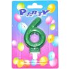 Tortová sviečka glitter č.6 Tortová sviečka glitter č.6