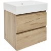 Kúpeľňová skrinka 2 zásuvky s umývadlom SAT B-Way 59x50x45 cm BWAY260OAKU2BI Kúpeľňová skrinka 2 zásuvky s umývadlom SAT B-Way 59x50x45 cm BWAY260OAKU2BI