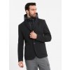 Ombre Men's jacket with high collar and hood - black čierna XL Ombre 5902228973645 Ombre Men's jacket with high collar and hood - black čierna XL Ombre 5902228973645