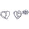Náušnice srdce pecky Jenny z bílého zlata s čirými Brilliance Zirconia dámské i dětské Náušnice srdce pecky Jenny z bílého zlata s čirými Brilliance Zirconia dámské i dětské