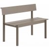 Muuto Linear Steel Bench s opierkou 110 cm taupe
