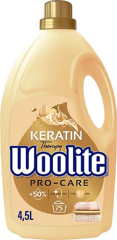 Woolite Keratin Therapy Pro-Care prací gel s keratinem zjemňuje a chrání vlákna 4,5 l 75 PD