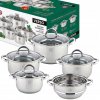 Súprava hrncov MG Home Verso nerezová oceľ 9 ks Súprava hrncov MG Home Verso nerezová oceľ 9 ks