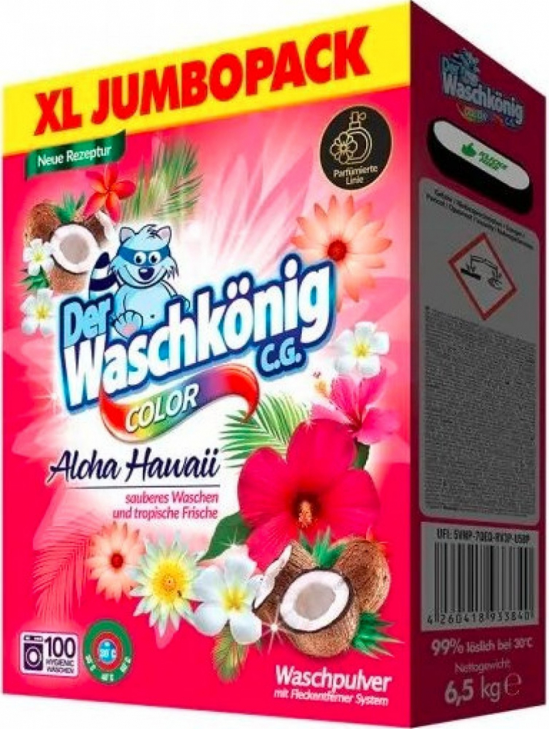 Waschkonig Prací prášok Color Aloha Hawaii 6,5 kg 100 PD