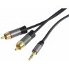 PremiumCord HQ tienený kábel stereo Jack 3.5mm-2xCINCH MM 1,5m kjqcin015 PremiumCord HQ tienený kábel stereo Jack 3.5mm-2xCINCH MM 1,5m kjqcin015