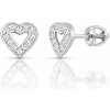 Napichovacie zirkónové náušnice, srdiečka z bieleho zlata, 8 x 8 mm Napichovacie zirkónové náušnice, srdiečka z bieleho zlata, 8 x 8 mm