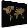 Impresi Obraz Mapa sveta čierno zlatá - 70 x 50 cm Impresi Obraz Mapa sveta čierno zlatá - 70 x 50 cm