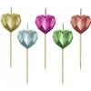 Sviečka tortová - Srdcia metalické farby 7,2 cm (5 kusov) Sviečka tortová - Srdcia metalické farby 7,2 cm (5 kusov)